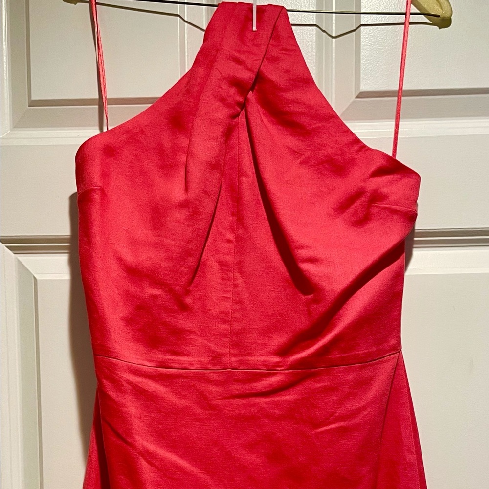 Banana Republic coral twist front halter dress